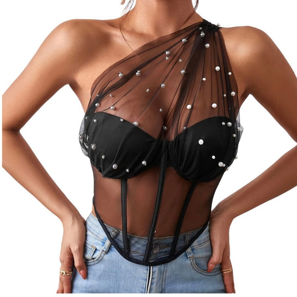 Jocelyn Floral Tank Crop Corset Top Bustier Cami Top