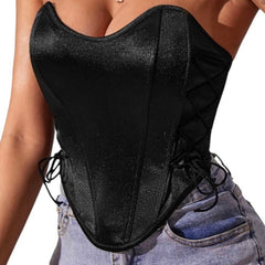 Calista Side Strings Tank Crop Corset Top Bustier Cami Top