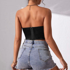 Calista Side Strings Tank Crop Corset Top Bustier Cami Top