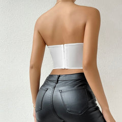 Calista Side Strings Tank Crop Corset Top Bustier Cami Top