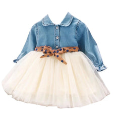 Drew Denim Mesh Princess Dress for girls children