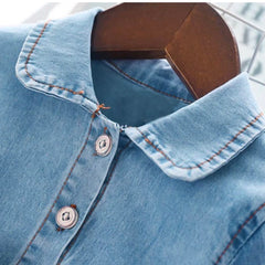 Drew Denim Mesh Princess Dress for girls children