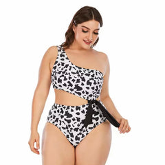 Chrome Black & White Plus Size Swimsuit
