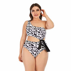 Chrome Black & White Plus Size Swimsuit