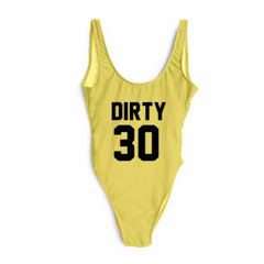 Dirty 30 Black and Yellow Swimsuits