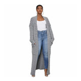 Linda Long Knit Winter Knitted Cardigan with Pockets for Women