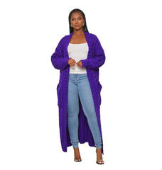 Linda Long Knit Winter Knitted Cardigan Jersey with Pockets for Women