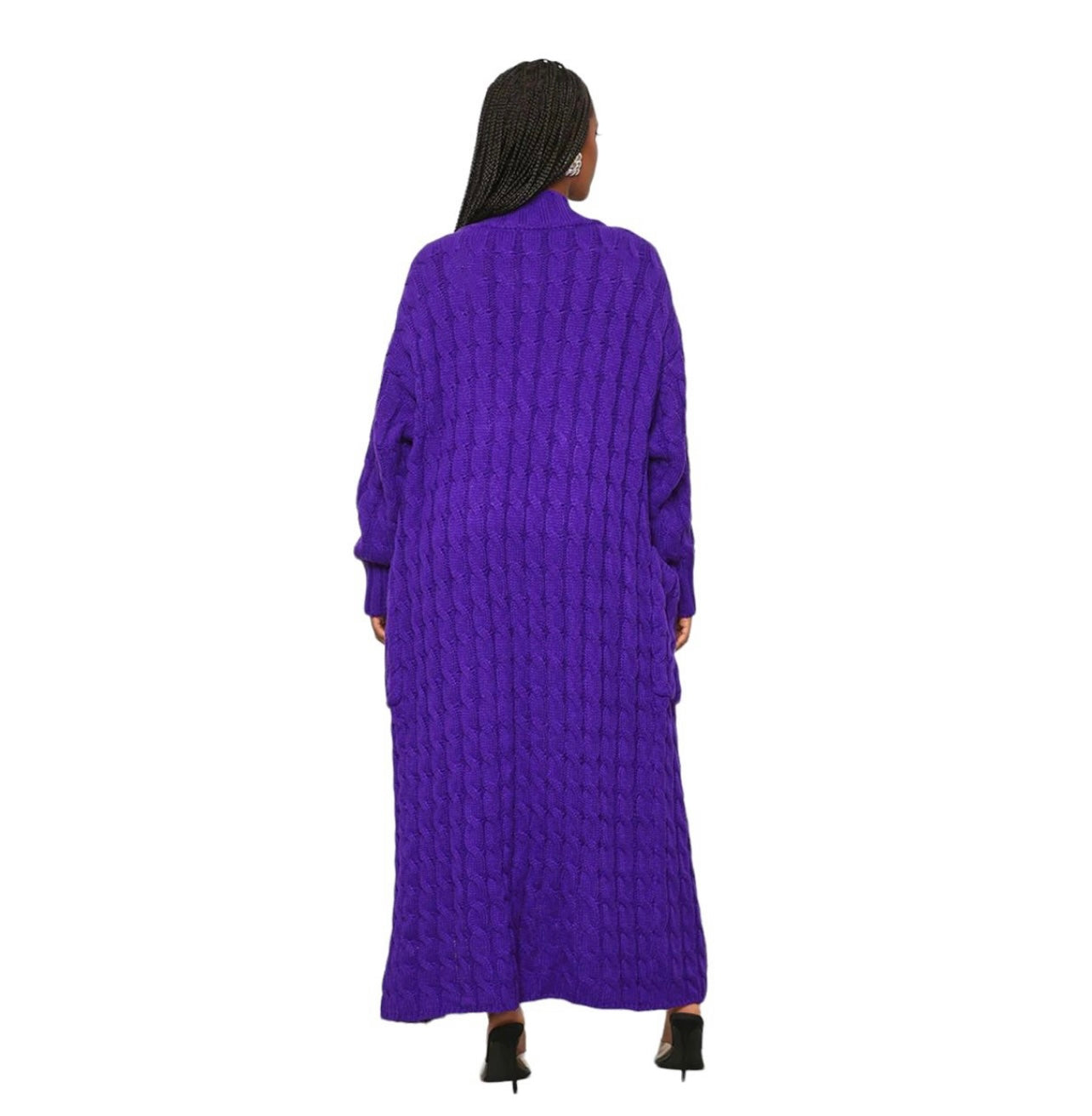 Linda Long Knit Winter Knitted Cardigan with Pockets for Women