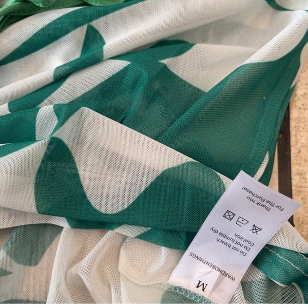 Carina Asymmetrical Green Bikini and Beach Cover Up Set - 3 Piece