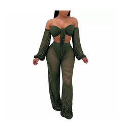 Bella Fishnet Kaftan Beach Cover Up set