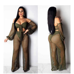 Bella Fishnet Kaftan Beach Cover Up set