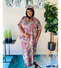 Macy Leopard Luxury Kimono Kaftan swimwear Beach Cover UP