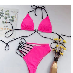 Khloe Strings Attached 2 Piece Bikini Set Swimsuit Swimwear