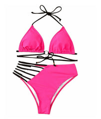 Khloe Strings Attached 2 Piece Bikini Set Swimsuit Swimwear