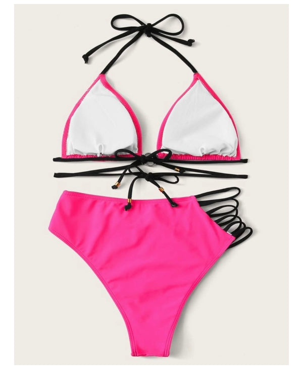 Khloe Strings Attached 2 Piece Bikini Set Swimsuit Swimwear
