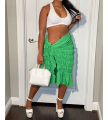 Elasticity Kaftan Skirt Beach Cover Up Swimwear