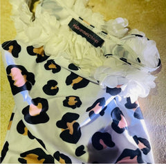 White animal print Girls Kids Swimsuit Swimwear