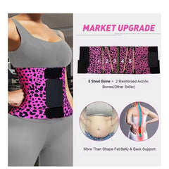 Leopard Print Waist Trainer Gym Training High Quality Compression Tummy Control Shaper