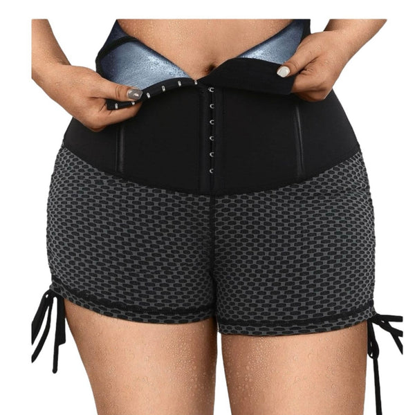 Gym Sauna Waist trainer Slimming Bum Shorts Shaper with Strings on Sides