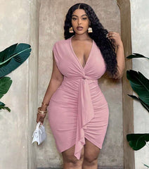 WnTCo Blush Mid Slash Plus Size Dress