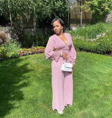 Catch UP High Quality Plus Size Pink Jumpsuit