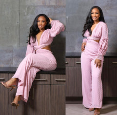 Catch UP High Quality Plus Size Pink Jumpsuit