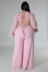 Catch UP High Quality Plus Size Pink Jumpsuit