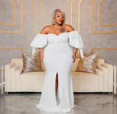 Glam Luxury High Quality HER Plus Size Dress with a Slit