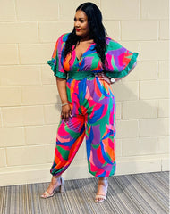 Colourful High Quality Pearl Plus Size Jumpsuit