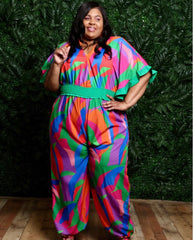 Colourful High Quality Pearl Plus Size Jumpsuit