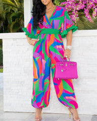 Colourful High Quality Pearl Plus Size Jumpsuit