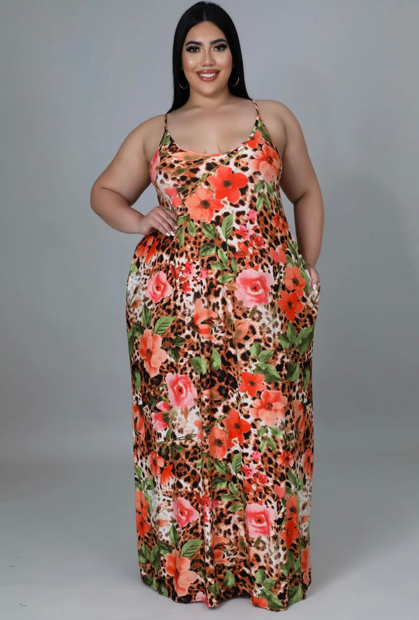 Peachy Roses High Quality Plus Size Summer Dress