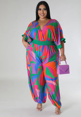 Colourful High Quality Pearl Plus Size Jumpsuit