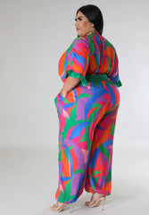 Colourful High Quality Pearl Plus Size Jumpsuit
