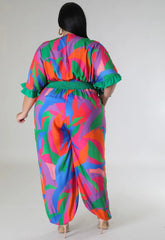 Colourful High Quality Pearl Plus Size Jumpsuit