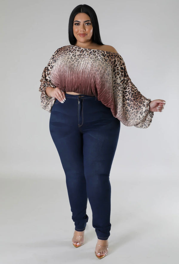 Luxury Leopard Print High Quality Fiona Plus Size Two Piece Set