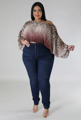 Luxury Leopard Print High Quality Fiona Plus Size Two Piece Set