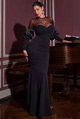 Glam Luxury High Quality Moves Girlie Black Evening Dress for women