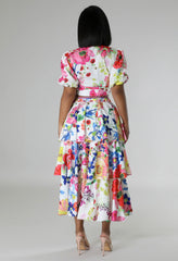 Glam Luxury High Quality Buckle Flowery Ruffle Set for women