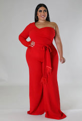 Wardrobenthings Ayva Red High Quality Plus Size Jumpsuit
