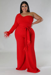 Wardrobenthings Ayva Red High Quality Plus Size Jumpsuit