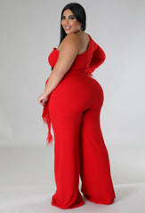 Wardrobenthings Ayva Red High Quality Plus Size Jumpsuit