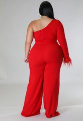 Wardrobenthings Ayva Red High Quality Plus Size Jumpsuit