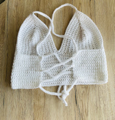 Tilly Knit Crotchet Tank Crop Corset Top Bustier Cami Top