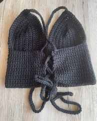 Tilly Knit Crotchet Tank Crop Corset Top Bustier Cami Top