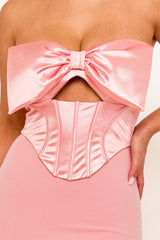 Glam Luxury High Quality Satin Bow Dress for women