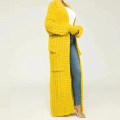 Linda Long Knit Winter Knitted Cardigan Jersey with Pockets for Women