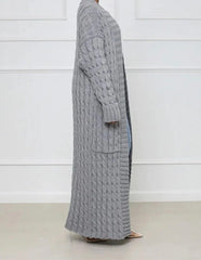 Linda Long Knit Winter Knitted Cardigan Jersey with Pockets for Women