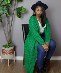 Linda Long Knit Winter Knitted Cardigan Jersey with Pockets for Women