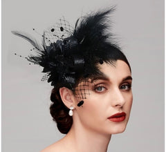 Julz Fur Fascinator Tea Party, Funeral ,Wedding Elegant Fedora Hat